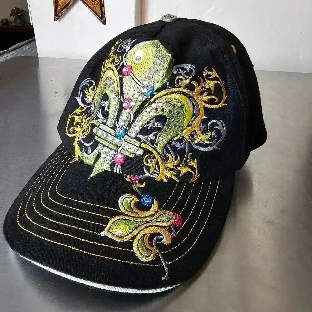 Vintage Classic Jolly Roger Rhinestone Hat
